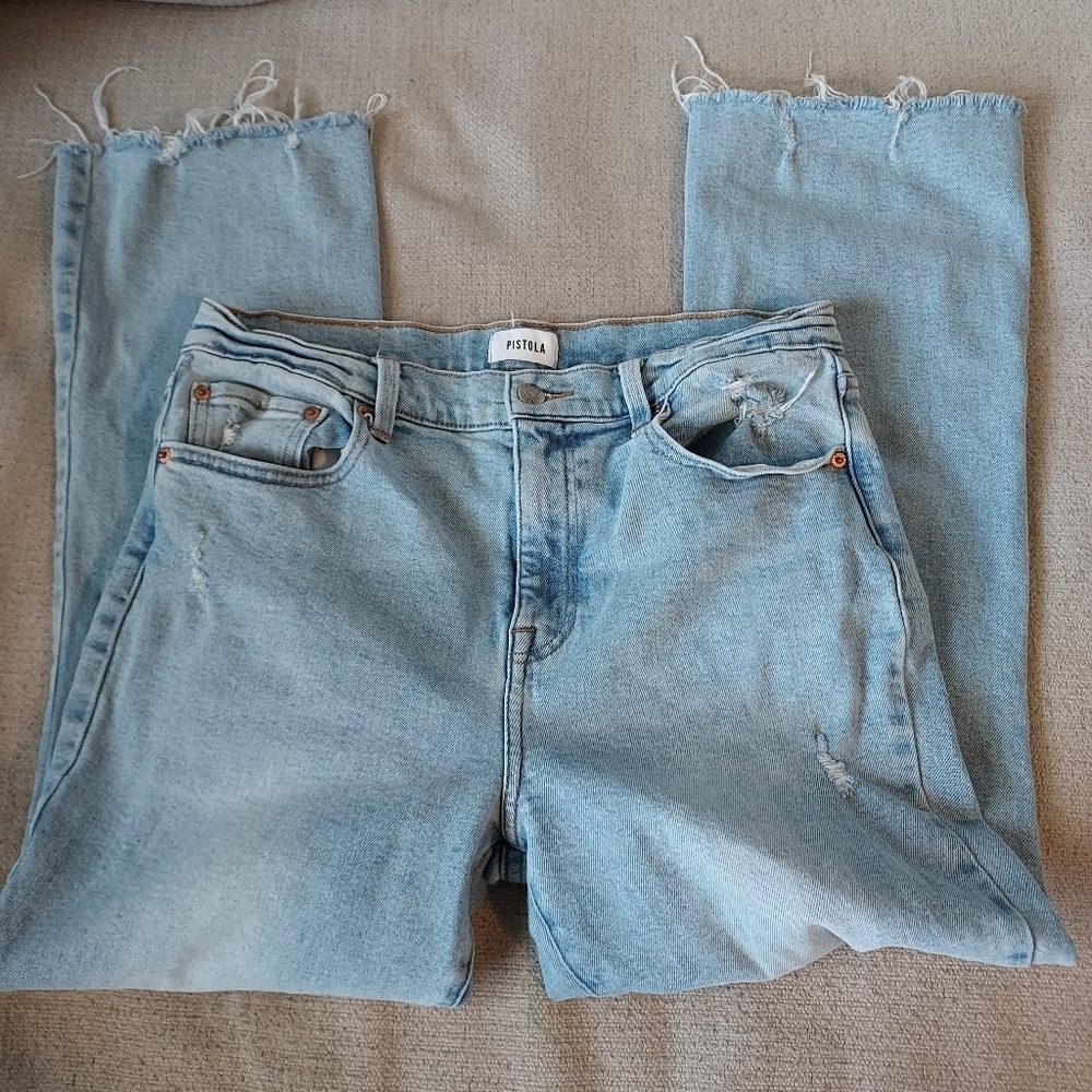 PISTOLA Revolve Lennon High Rise Crop Distressed Jeans - Picture 5 of 10